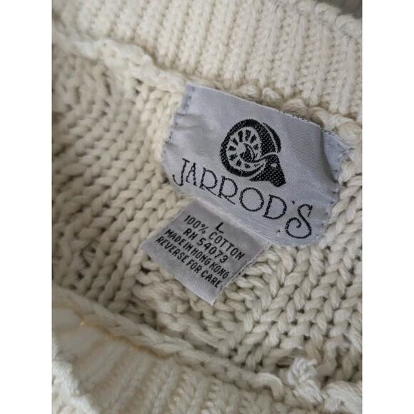 VTG Jarrod's Cable Knit Mens Sweater Cream Size L Fisherman, Old man - Picture 5 of 5